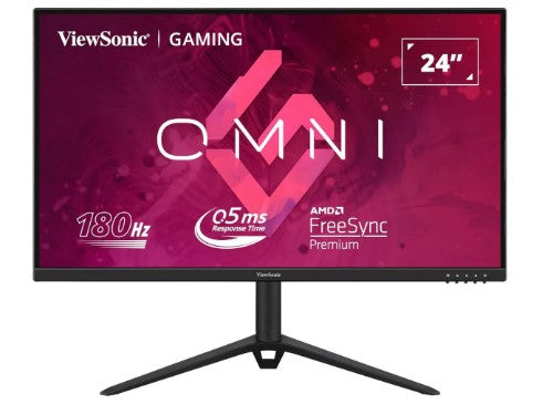 VIEWSONIC 24' FHD IPS Gaming, 180Hz, 0.5ms MPRT, HDR10, FreeSync Premium, AdaptiveSync, ClearMR, HDMI×2, DP, 2×2W Speakers. 3YARW