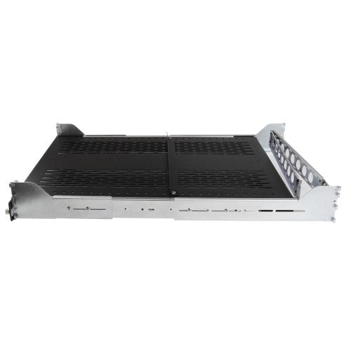 StarTech.com 2U Vented Sliding Server Rack Shelf w/ Cable Management Arm - 27.7 to 31.6in Adjustable Mounting Depth - 50lb - 19" Server Tray Shelf for Equipment Rack - 24in Deep