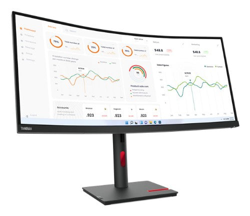 Lenovo ThinkVision T34w-30 computer monitor 86.4 cm (34") 3440 x 1440 pixels Wide Quad HD LED Black
