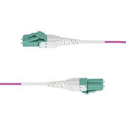 StarTech.com 1m (3ft) LC to LC (UPC) OM4 Multimode Fiber Optic Cable, Erika Violet, 50/125µm, 40G/100G, LOMMF/VCSEL, Uniboot Fiber Jumper Cord, OFNR Riser Rated
