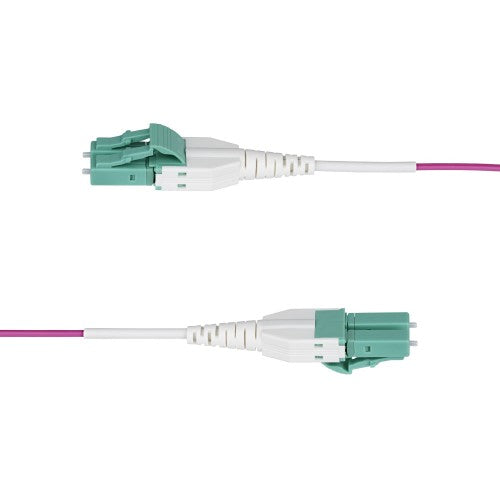 StarTech.com 2m (6ft) LC to LC (UPC) OM4 Multimode Fiber Optic Cable, Erika Violet, 50/125µm, 40G/100G, LOMMF/VCSEL, Uniboot Fiber Jumper Cord, OFNR Riser Rated