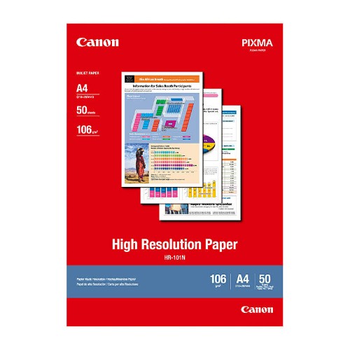Canon HR-101N A4 High Resolution 106gsm Photo Paper - 50 Sheets