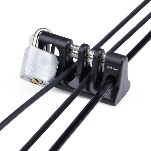 StarTech.com Peripheral Cable Anchor Lock, Secure Keyboard/Mouse, Cable Lock For Shared Office/Public Computers, Cable Trap Compatible w/Laptop Security Cable/Padlock - TAA