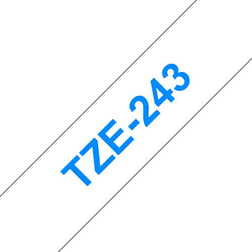 Brother TZE-243 label-making tape Blue on white