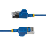 StarTech.com 15cm Blue Ultra Slim Cat6A Ethernet Cable, Snagless, FTP, Pure Bare Copper Wire, 34AWG Slim RJ45 Network Patch Cord, Individually Tested