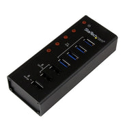 StarTech.com 4 Port USB 3.0 Hub (5Gbps) plus 3 Dedicated USB Charging Ports (2 x 1A & 1 x 2A) - Wall Mountable Metal Enclosure