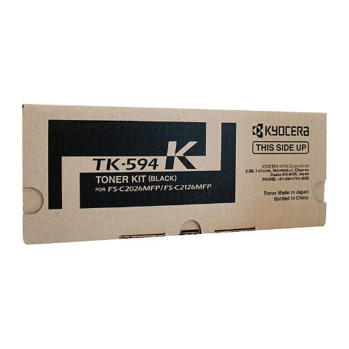 KYOCERA TK-594K Black Toner for FS-C2126MFP/FS-C2026MFP/M6526CIDN (7,000 Yield)