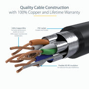 StarTech.com 1m CAT6a Ethernet Cable - 10 Gigabit Shielded Snagless RJ45 100W PoE Patch Cord - 10GbE STP Network Cable w/Strain Relief - Black Individually Tested/Wiring is UL Certified/TIA