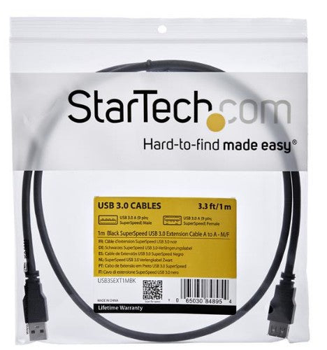 StarTech.com 1m Black SuperSpeed USB 3.0 (5Gbps) Extension Cable A to A - M/F