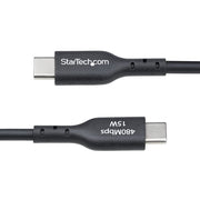 StarTech.com 1ft (30cm) USB-A to USB-C Charging Cable, Charge & Sync, 3A, USB 2.0, TPE Jacket - Black USB Charging Cord
