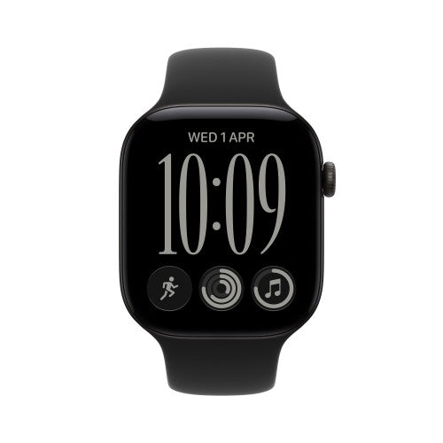 Apple Watch Series 12 GPS + Cellular 46mm Black Aluminium Case with Black Sport Band - S/M