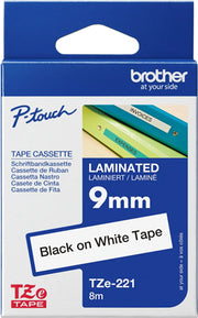 Brother TZE-221 label-making tape Black on white