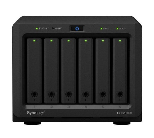 Synology DiskStation DS620SLIM NAS/storage server Desktop Intel® Celeron® J3355 2 GB DDR3L 0 TB DiskStation Manager Black