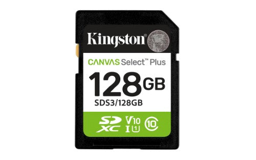 Kingston Technology 128GB SDXC Canvas Select Plus Gen3 150MB/s C10 UHS-I U1 V10