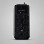 CyberPower CPSURGE08USB-ANZ surge protector Black 8 AC outlet(s) 240 V 2.1 m