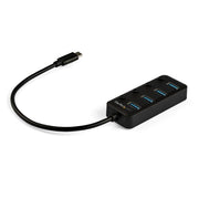 StarTech.com 4 Port Bus Powered USB C Hub with Individual On/Off Switches, USB 3.0 (5Gbps) Expansion Hub, Desktop/Laptop USB-C to USB-A Splitter
