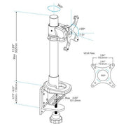 StarTech.com Single-Monitor Desk Mount - Height Adjustable - Steel - For up to 34" (30.9lb/14kg) Displays - TAA