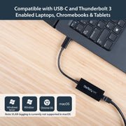 StarTech.com USB-C to Gigabit Ethernet Adapter, Black, Thunderbolt 3 / 4 Compatible, Windows & Mac, RJ45 LAN Network Converter