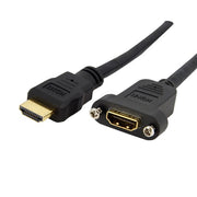StarTech.com 3ft (91cm) HDMI Female to Male Adapter, 4K High Speed Panel Mount HDMI Cable, 4K 30Hz UHD HDMI, 10.2 Gbps Bandwdith, 4K HDMI Female to HDMI Male, HDMI Panel Mount Connector Cable