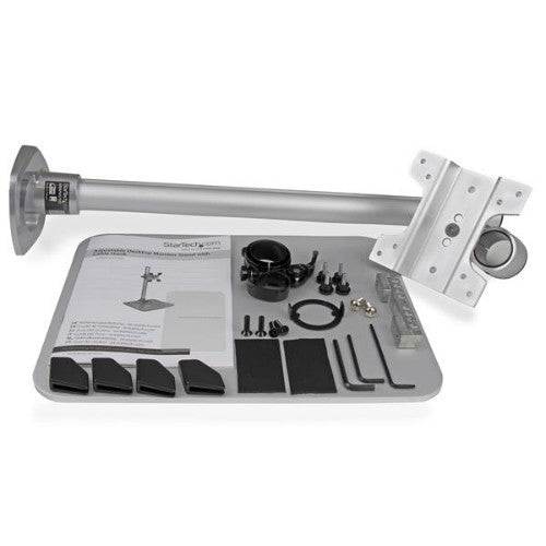 StarTech.com Single Monitor Stand - Adjustable - Steel - Silver - For up to 34" (30.9lb/14kg) Displays - TAA