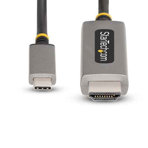 StarTech.com 6.6ft (2m) USB-C to HDMI Adapter Cable, 8K 60Hz, 4K 144Hz, HDR10, USB Type-C to HDMI 2.1 Video Converter Cable, USB-C DP Alt Mode/USB4/Thunderbolt Compatible - USB-C Laptop to HDMI