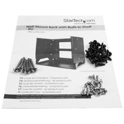 StarTech.com 2-Post 8U Open Frame Wall Mount Network Rack with Built-in Shelf, Wall Mount Data Rack with Adjustable Depth for AV / Computer / IT Equipment, Small Wall-Mount Server Rack - TAA Compliant
