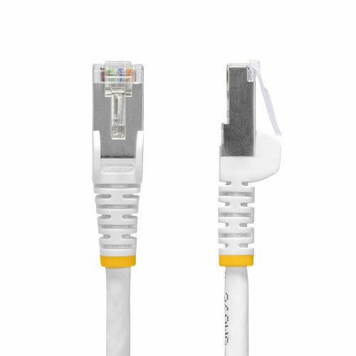StarTech.com 50cm White CAT8 Ethernet Cable, Snagless RJ45, 25G/40G, 2000MHz, 100W PoE++, S/FTP, 26AWG Pure Bare Copper Wire, LSZH, Shielded Network Patch Cord w/Strain Reliefs, Individually Tested