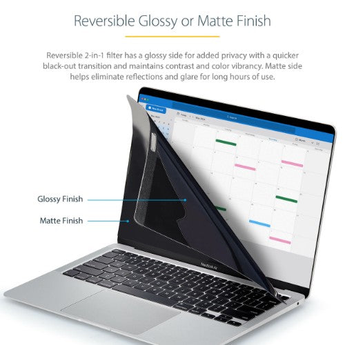 StarTech.com 13-inch MacBook Pro & MacBook Air Magnetic Laptop Privacy Screen, Blue Light Screen Protector, Reversible Anti-Glare Matte or Glossy Sides, Laptop Privacy Filter - TAA