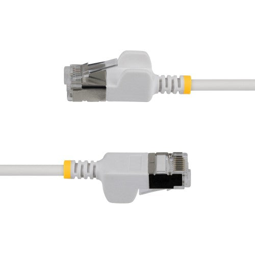 StarTech.com 80cm White Ultra Slim Cat6A Ethernet Cable, Snagless, FTP, Pure Bare Copper Wire, 34AWG Slim RJ45 Network Patch Cord, Individually Tested