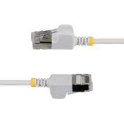 StarTech.com 15cm White Ultra Slim Cat6A Ethernet Cable, Snagless, FTP, Pure Bare Copper Wire, 34AWG Slim RJ45 Network Patch Cord, Individually Tested
