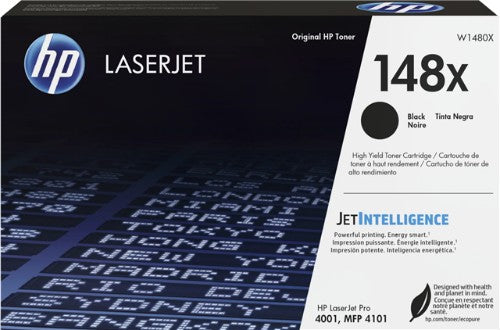 HP 148X BLACK TONER - HIGH YIELD. APPROX 9.5K PAGES - FOR 4001, 4101 SERIES PRINTERS
