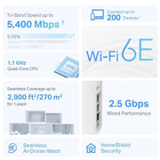 TP-Link AXE5400 Whole Home Mesh Wi-Fi 6E Unit(Tri-Band)