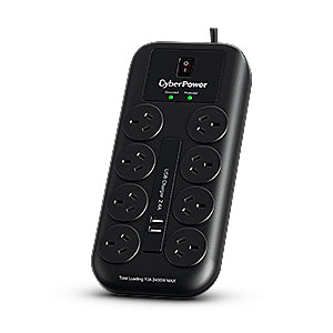 CyberPower CPSURGE08USB-ANZ surge protector Black 8 AC outlet(s) 240 V 2.1 m
