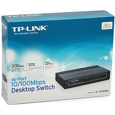 TP-Link TL-SF1016DS network switch Unmanaged Fast Ethernet (10/100) 1U Black