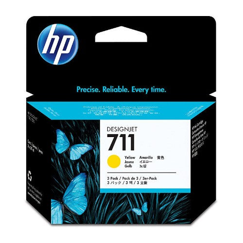 HP 711 3-pack 29-ml Yellow DesignJet Ink Cartridges