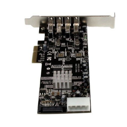 StarTech.com 4 Port PCI Express PCIe SuperSpeed (5Gbps) USB 3.0 Card Adapter w/ 2 Dedicated 5Gbps Channels - UASP - SATA / LP4 Power