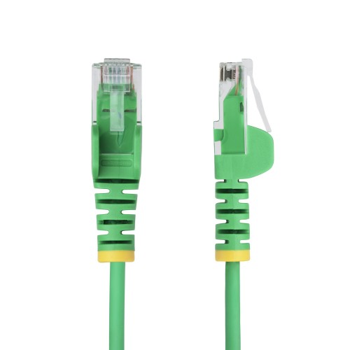 StarTech.com 2m Green Slim CAT6 Ethernet Cable, Snagless, 100W PoE, UTP, LSZH, 28AWG Pure Bare Copper Wire, Slim RJ45 Network Patch Cord w/Strain Reliefs, Individually Tested