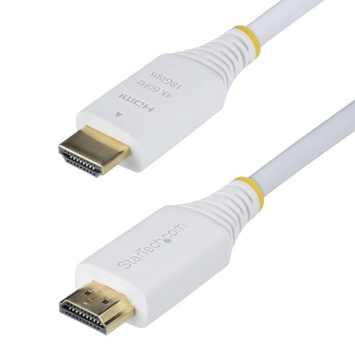 StarTech.com 10ft (3m) Premium Certified High Speed HDMI Cable, 4K 60Hz/1440p 144Hz, HDR10/HDCP 2.2/ARC, 18Gbps, UHD HDMI 2.0 Cord for TV/Monitor/Display, TPE Jacket, White
