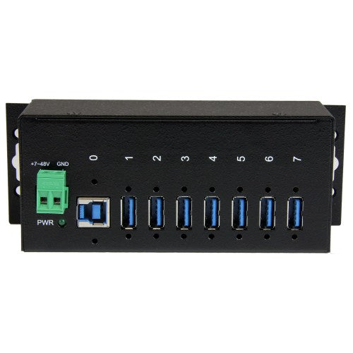 StarTech.com 7-Port USB 3.0 Hub (5Gbps) - Metal Industrial USB-A Hub with ESD Protection & 350W Surge Protection - Din Rail, Wall or Desk Mountable - TAA Compliant USB Expander Hub
