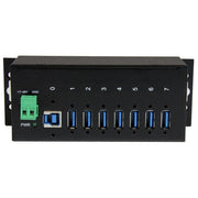 StarTech.com 7-Port USB 3.0 Hub (5Gbps) - Metal Industrial USB-A Hub with ESD Protection & 350W Surge Protection - Din Rail, Wall or Desk Mountable - TAA Compliant USB Expander Hub