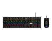MSI FORGE GK300 COMBO BLUE US keyboard Mouse included Gaming USB QWERTY US English Black