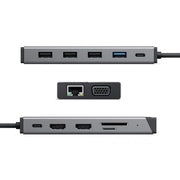 ALOGIC DUCDDV3V2 laptop dock/port replicator Wired USB 3.2 Gen 1 (3.1 Gen 1) Type-A + Type-C Grey