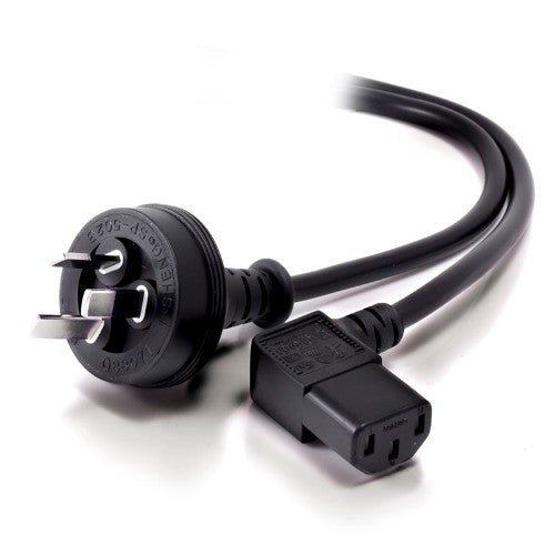 ALOGIC 2m 3 Pin Aus Male to Right Angle IEC C13 Female Power Cable