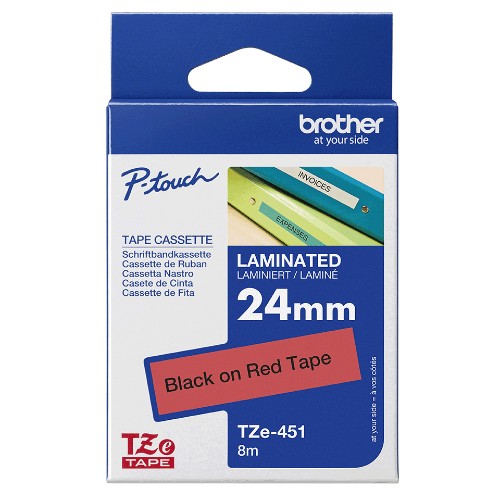 Brother TZE-451 label-making tape Black on red TZ