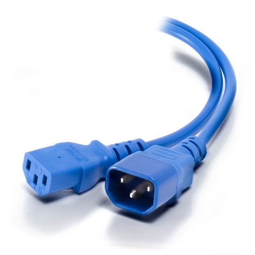 ALOGIC IEC C13 to IEC C14 Computer Power Extension Cord - Male to Female - 1m - Blue