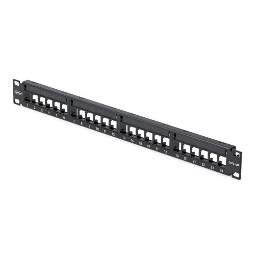 StarTech.com 24 Port 1U Blank Keystone Patch Panel with Cable Management Bar, Rackmount Cat6 Patch Panel for RJ45 UTP Ethernet Network Jacks