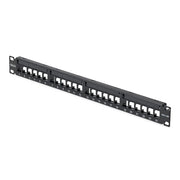 StarTech.com 24 Port 1U Blank Keystone Patch Panel with Cable Management Bar, Rackmount Cat6 Patch Panel for RJ45 UTP Ethernet Network Jacks