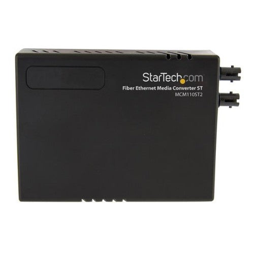 StarTech.com Multi-Mode (MM) ST Fiber Media Converter for 10/100Mbps Networks, Standalone Ethernet to ST MM Fiber Media Converter, 1310nm, 2km - TAA