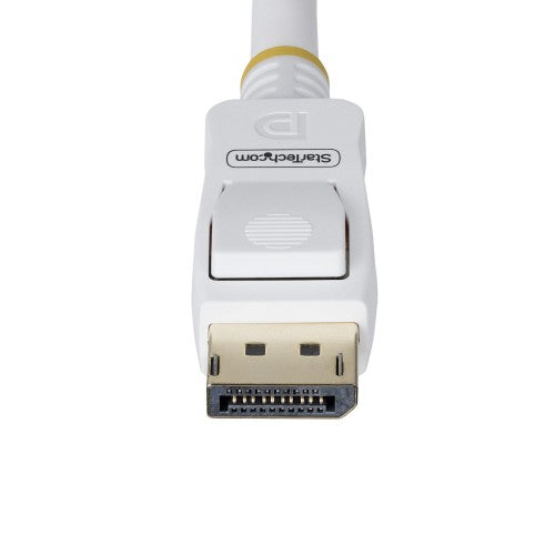 StarTech.com 6ft (1.8m) White VESA Certified DisplayPort 1.2 Cable, 4K 60Hz, 21.6Gbps, Latching DP Connectors, DP 1.2 DisplayPort Cable, DP Monitor Cord, M/M