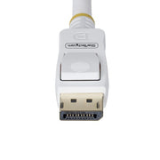 StarTech.com 10ft (3m) White VESA Certified DisplayPort 1.2 Cable, 4K 60Hz, 21.6Gbps, Latching DP Connectors, DP 1.2 DisplayPort Cable, DP Monitor Cord, M/M
